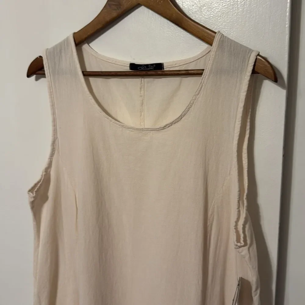 NWT Giocam 100% Peruvian Cotton Tank Dress with Pockets Lagenlook - Picture 5 of 14